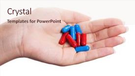  Presentation with pills - Beautiful PPT theme featuring a woman holding pill backdrop and a lemonade colored foreground