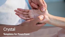  Presentation with physiotherapist - Amazing theme having a woman in clinic backdrop and a violet colored foreground