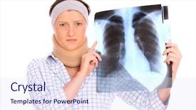  Presentation with spine - Audience pleasing presentation theme consisting of a woman with spine backdrop and a sky blue colored foreground