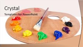  Presentation with paint brush - PPT layouts enhanced with a wooden artists palette background and a lemonade colored foreground