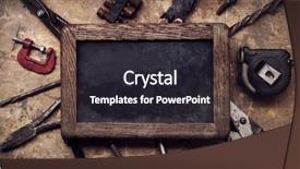  Presentation with processing - Presentation theme featuring a wooden background process background and a dark gray colored foreground