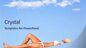  Presentation with straw - Presentation theme enhanced with a wooden deck sunbathing background and a  colored foreground