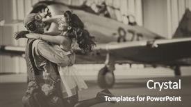  Presentation with pilot - Colorful presentation design enhanced with a ww ii aircraft backdrop and a gray colored foreground