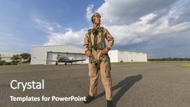  Presentation with aircraft modeling - Colorful slide deck enhanced with a ww ii aircraft backdrop and a tawny brown colored foreground