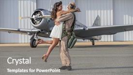  Presentation with pilot - Slide deck featuring a ww ii aircraft background and a gray colored foreground