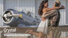  Presentation with pilot - PPT layouts having a ww ii aircraft background and a coral colored foreground