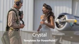  Presentation with pilot - Beautiful slide deck featuring a ww ii aircraft backdrop and a gray colored foreground