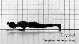  Presentation with salutations - Presentation design with a yoga studio plank background and a light gray colored foreground