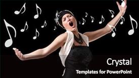  Presentation with singer - Amazing PPT theme having a young beautiful opera backdrop and a black colored foreground