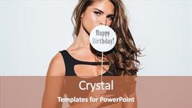  Presentation with happy birthday - Slides with a young brunette girl background and a red colored foreground