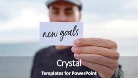  Presentation with goals - Presentation theme consisting of idealistic - closeup of a young caucasian background and a wine colored foreground