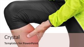  Presentation with muscle - Beautiful theme featuring a young caucasian sportsman backdrop and a coral colored foreground