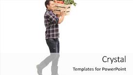  Presentation with shot - Colorful slide set enhanced with carry - full length profile shot backdrop and a white colored foreground