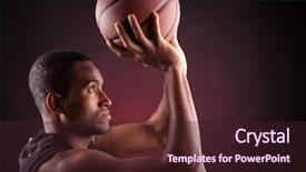  Presentation with basketball - Cool new slides with a young male basketball backdrop and a wine colored foreground