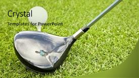  Presentation with golf driving range - Amazing theme having a young male golf backdrop and a yellow colored foreground