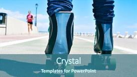  Presentation with roller skating - Slide deck enhanced with a young man roller background and a  colored foreground