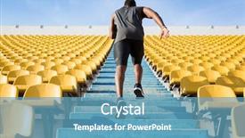  Presentation with upstairs - PPT layouts with a young man running background and a teal colored foreground