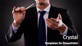  Presentation with orchestra conductor - PPT theme with a young orchestra conductor background and a black colored foreground