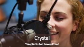  Presentation with singer - Slides having a young singer recording background and a tawny brown colored foreground