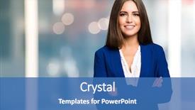  Presentation with young business woman smile show - PPT layouts with a young smiling woman background and a teal colored foreground