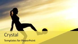 Presentation with football women - Cool new theme with a young woman playing backdrop and a  colored foreground