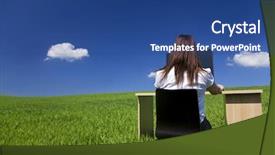  Presentation with green office - Slides consisting of environmental monitoring - business concept shot background and a ocean colored foreground