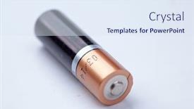  Presentation with battery - PPT theme enhanced with aa-battery-isolated-on-white background and a sky blue colored foreground