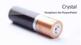  Presentation with battery - PPT theme having aaa - aa battery isolated on white background and a  colored foreground