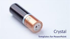  Presentation with battery - PPT layouts having aaa - aa battery isolated on white background and a sky blue colored foreground