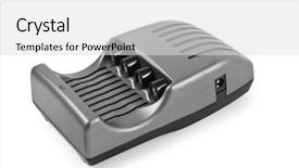  Presentation with solar cell charger - Amazing presentation design having aaa - charger isolated on white background backdrop and a  colored foreground