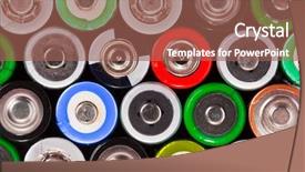  Presentation with batteries - Beautiful PPT theme featuring aaa - many colorful batteries use backdrop and a  colored foreground