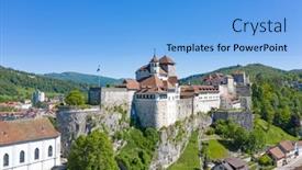  Presentation with switzerland - Theme featuring aarburg-castle-near-zurich-switzerland background and a light blue colored foreground
