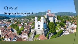  Presentation with switzerland - Presentation with aarburg-castle-near-zurich-switzerland background and a light blue colored foreground