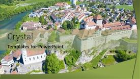  Presentation with castle draw - Theme enhanced with aarburg-castle-near-zurich-switzerland background and a mint green colored foreground