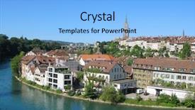  Presentation with river - Beautiful presentation theme featuring aareness - bern across aare river backdrop and a light blue colored foreground