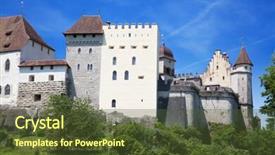  Presentation with castle purple - Presentation with aareness - lenzburg castle near zurich switzerland background and a  colored foreground