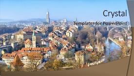  Presentation with switzerland - PPT theme enhanced with aareness - panoramic view on the old background and a light blue colored foreground