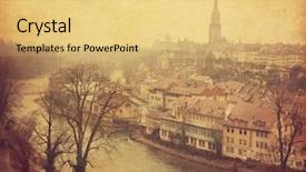  Presentation with top view of amazon river - Amazing theme having aareness - view on old town backdrop and a yellow colored foreground