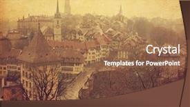  Presentation with view of the old port - Beautiful PPT layouts featuring aareness - view on old town backdrop and a coral colored foreground