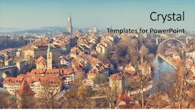  Presentation with panoramic - Colorful PPT theme enhanced with aareness - vintage panoramic view backdrop and a light blue colored foreground