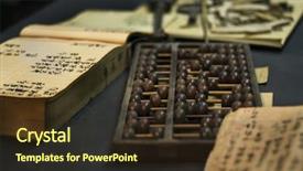  Presentation with old book - Presentation enhanced with abacus and book background and a tawny brown colored foreground