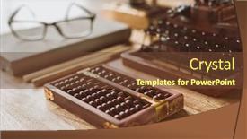  Presentation with reading table - Amazing PPT layouts having abacus and books on a table at home concept of reading or study backdrop and a tawny brown colored foreground