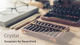  Presentation with reading table - PPT theme featuring abacus-and-books background and a lemonade colored foreground