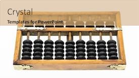  Presentation with prosperity - Slide set having abacus-mean-symbols-of-wealth background and a coral colored foreground