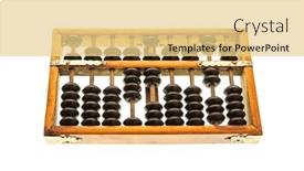  Presentation with prosperity - PPT theme having abacus-mean-symbols-of-wealth background and a blonde colored foreground