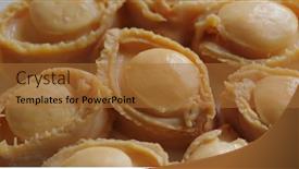  Presentation with abalone - PPT theme consisting of abalone-tradition-canned-instant-food background and a red colored foreground