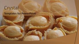  Presentation with abalone - Cool new PPT layouts with abalone-tradition-canned-instant-food backdrop and a coral colored foreground