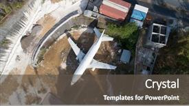  Presentation with abandoned - Audience pleasing slides consisting of abandoned airplane old crashed aircraft backdrop and a dark gray colored foreground