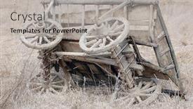  Presentation with abandoned - Cool new theme with abandoned-and-broken-horse-drawn backdrop and a light gray colored foreground