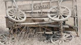  Presentation with go cart - PPT layouts enhanced with abandoned-and-broken-horse-drawn background and a light gray colored foreground